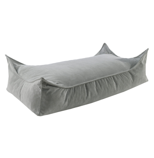 Pouffe Rectangular Slimcord| Grey