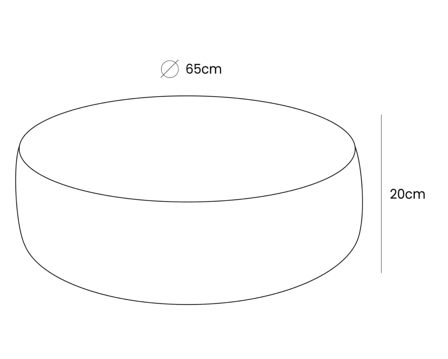 Pouffe Round Slimcord | Brick