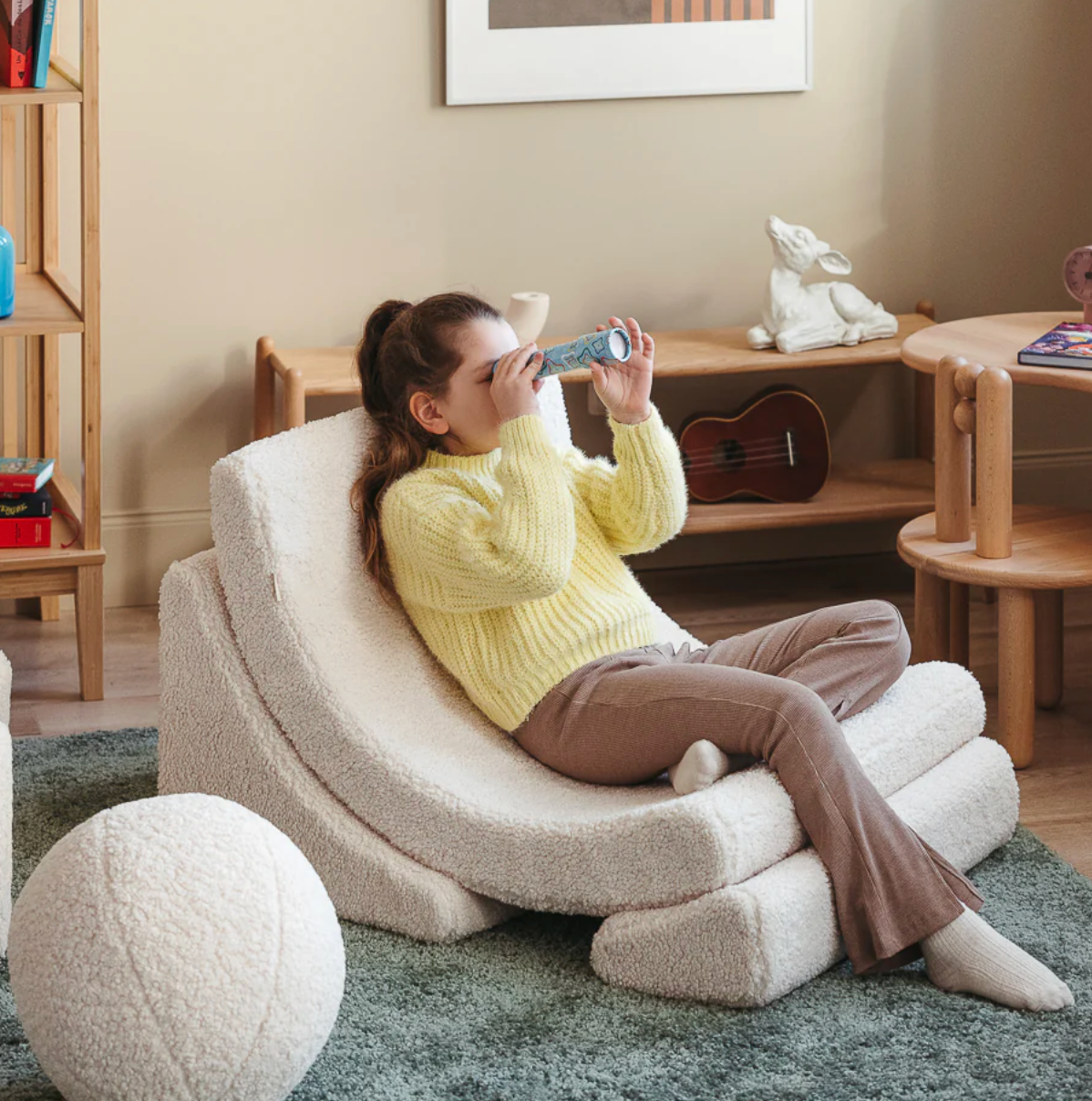 Cream White Moon Chair