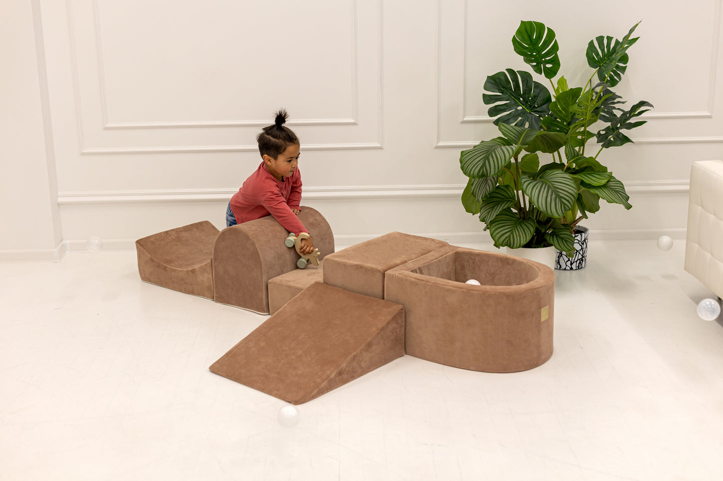 Playground Velvet με Μπαλοπισίνα Beige | Beige