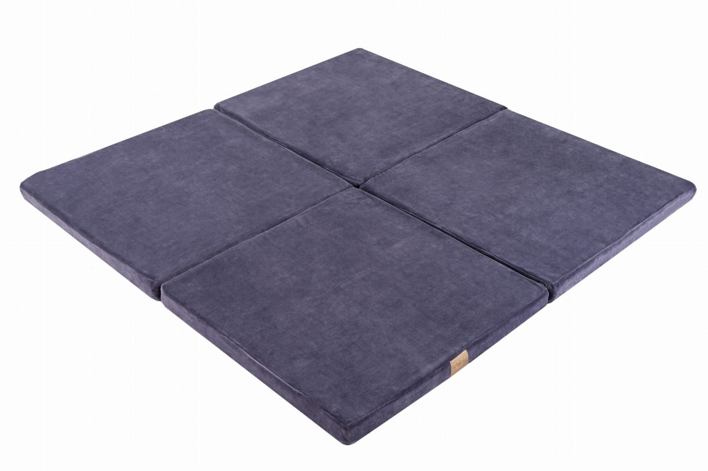 Square Foldable Play Mat Velvet | Blue Grey