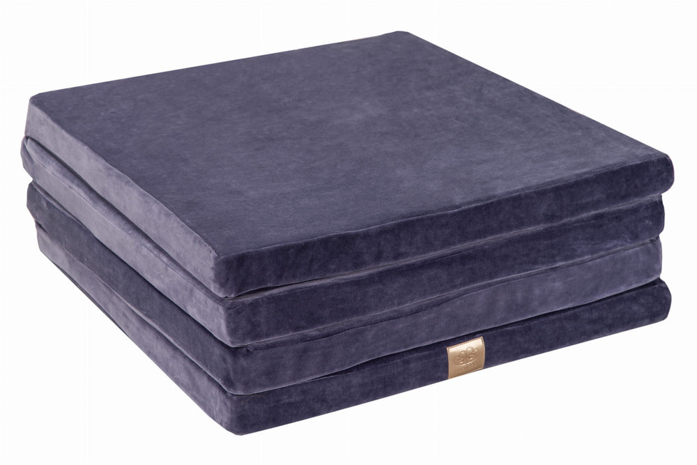 Square Foldable Play Mat Blue Grey