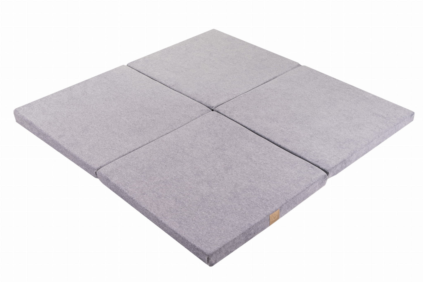 Square Foldable Play Mat Velvet |Light Grey