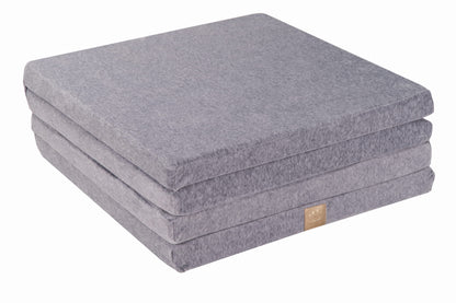 Square Foldable Play Mat Velvet |Light Grey