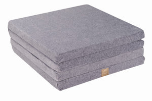 Square Foldable Play Mat Velvet |Light Grey