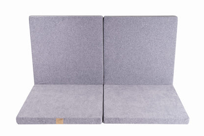 Square Foldable Play Mat Velvet |Light Grey