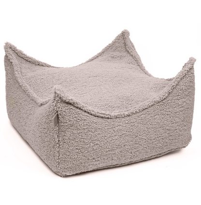 Bearly Square Puff | Light Grey