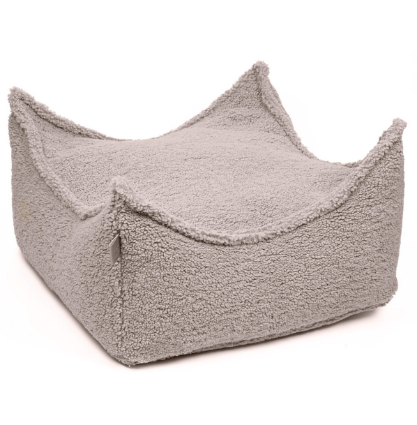 Bearly Square Puff Light Grey
