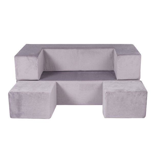 Παιδικός Καναπές Cube Velvet | Γκρί