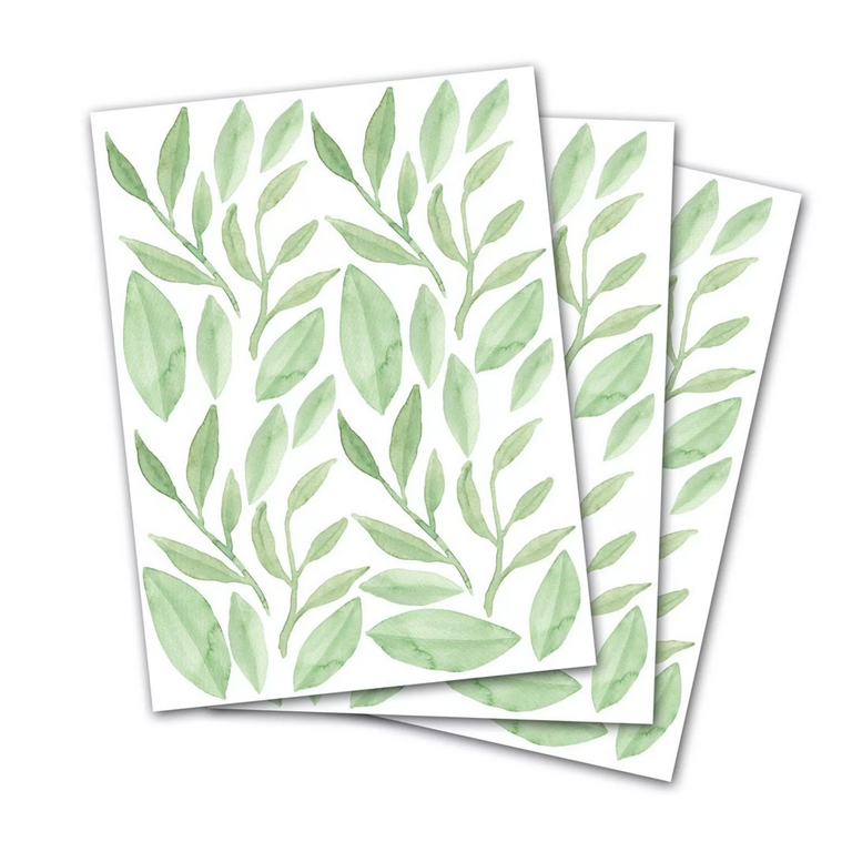 Green Watercolor Leaves