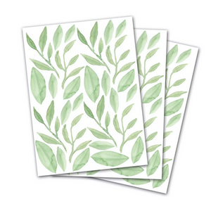 Green Watercolor Leaves