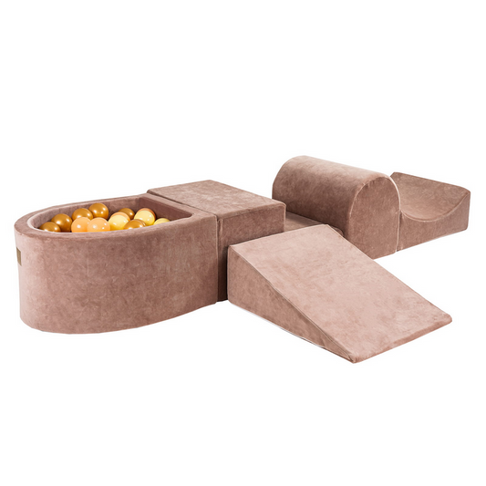 Playground Velvet με Μπαλοπισίνα Beige | Gold