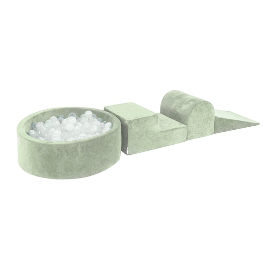 Playground Velvet με Μπαλοπισίνα Large Sage Green | White