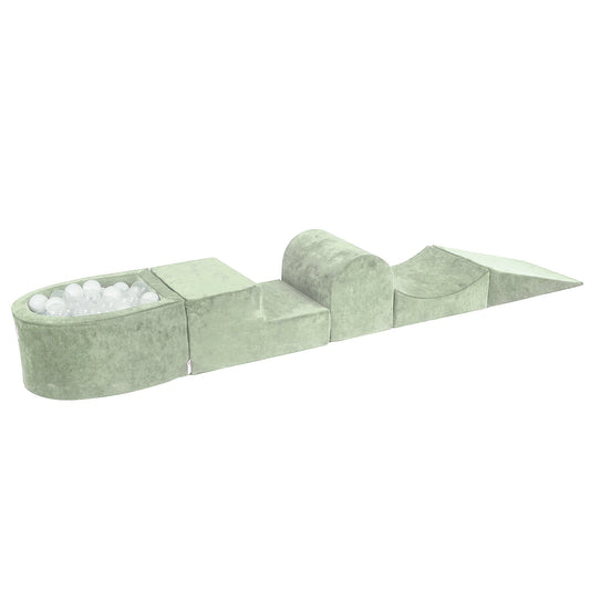 Playground Velvet με μπαλοπισίνα Sage Green | White