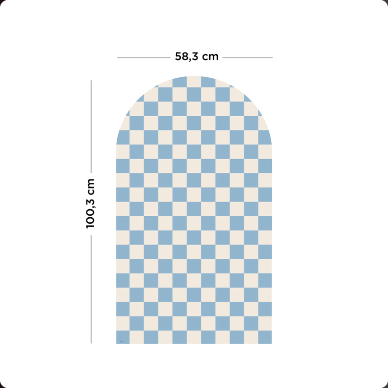 Μαγνητικός Πίνακας Αψίδα Checkered Μπλέ