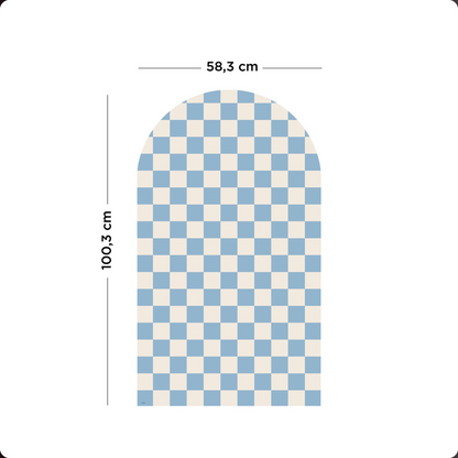 Μαγνητικός Πίνακας Αψίδα Checkered Μπλέ