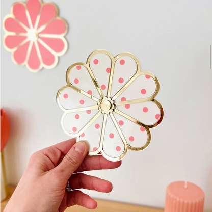 Plexi Wall Flower - Polka Dot Pink
