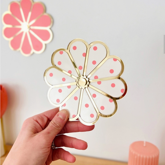 Plexi Wall Flower - Polka Dot Pink