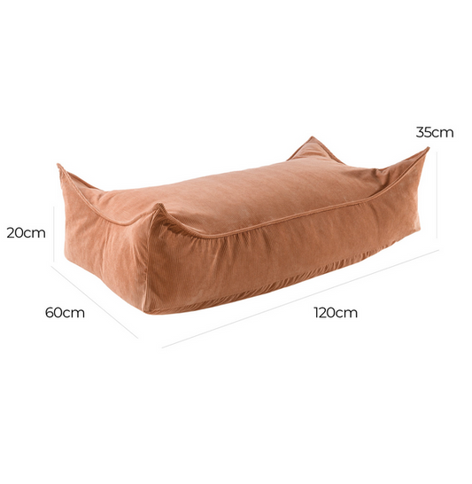 Pouffe Rectangular Slimcord| Brick