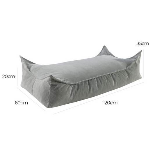 Pouffe Rectangular Slimcord|  Grey