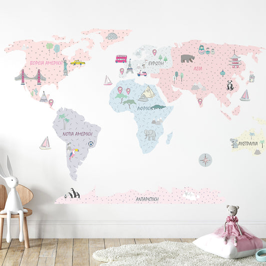 Map of the World, wall sticker