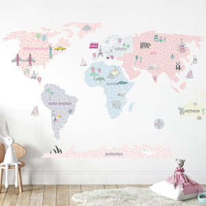 Map of the World, wall sticker