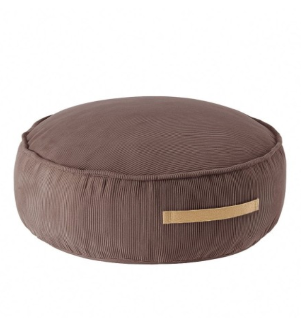 Pouffe Round Brown