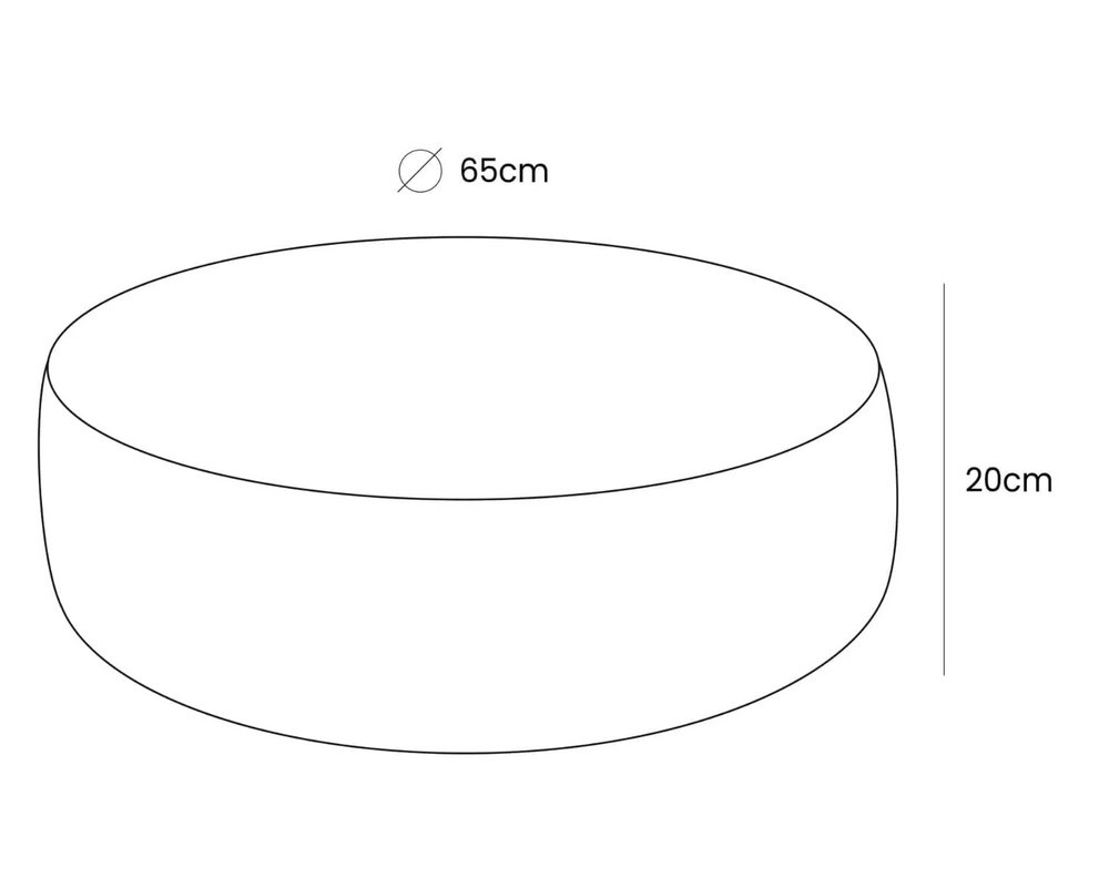 Pouffe Round Grey