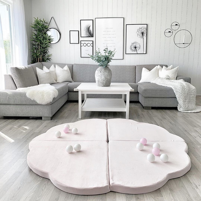 Cloud Foldable Play Mat Light Grey