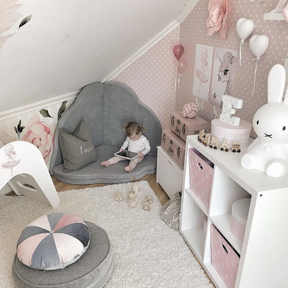 Cloud Foldable Play Mat Velvet | Light Grey