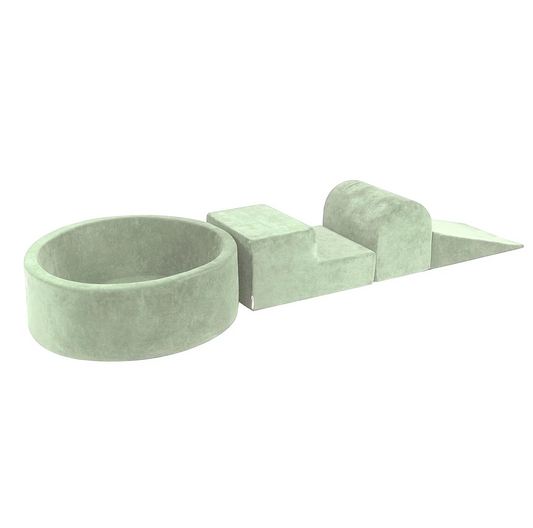 Playground Velvet με Μπαλοπισίνα Large Sage Green | White