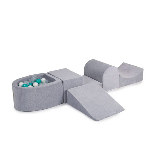 Playground Velvet με Μπαλοπισίνα Grey | Turquoise
