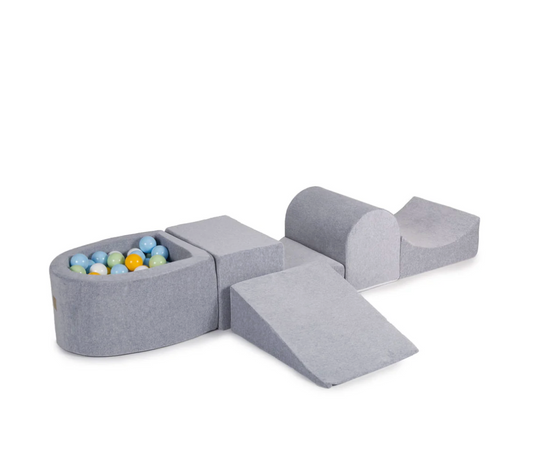 Playground Velvet με Μπαλοπισίνα Grey | Yellow