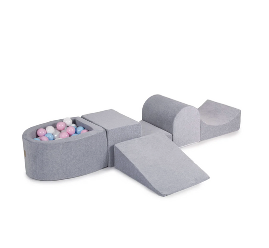 Playground Velvet με Μπαλοπισίνα Grey |  Pink/Blue