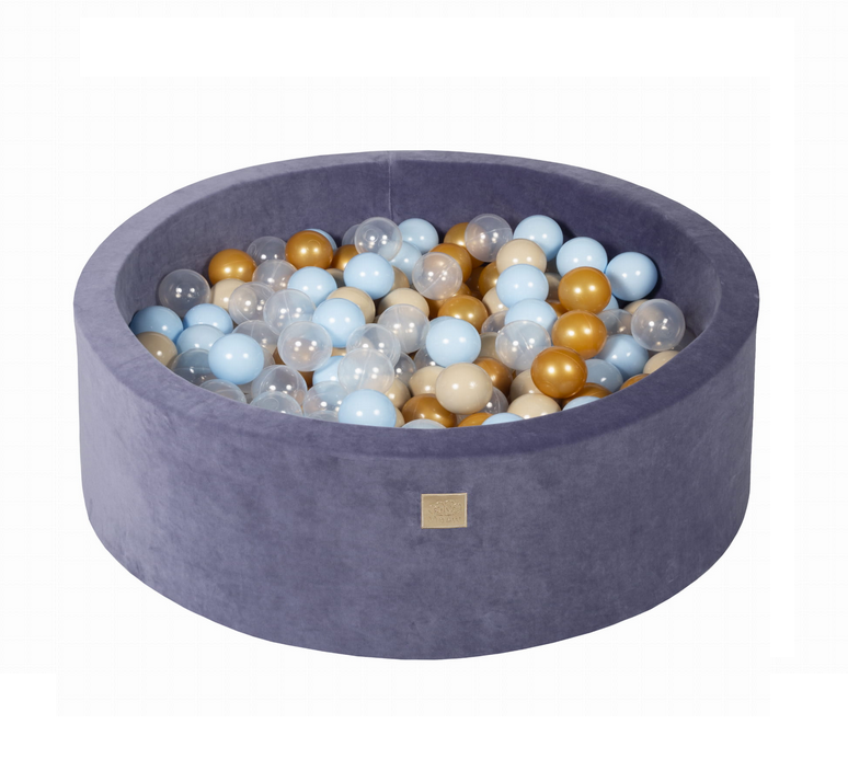 Μπαλοπισίνα Grey Blue Velvet | Gold