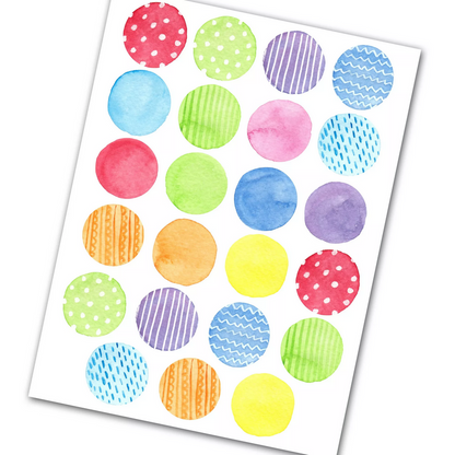 Dot Stickers Watercolor Rainbow