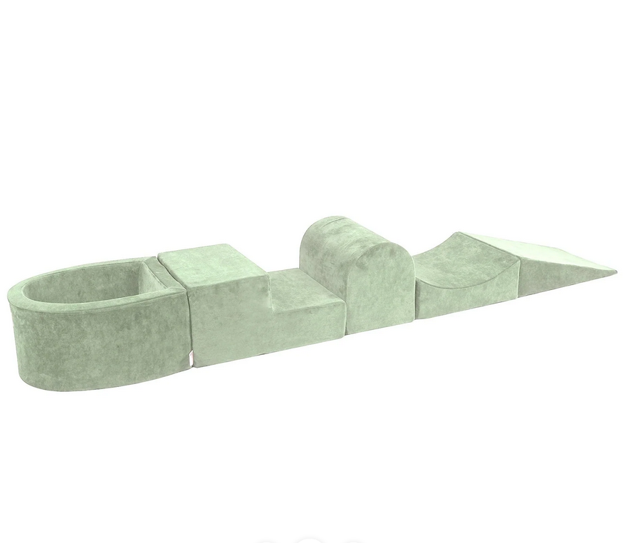Playground Velvet με μπαλοπισίνα Sage Green | White
