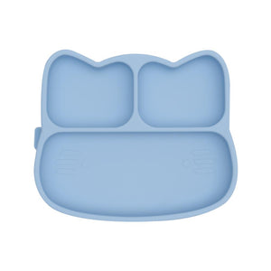 Cat Stickie Plate - powder blue