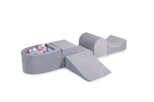 Playground Velvet με Μπαλοπισίνα Grey |  Pink/Blue