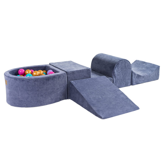 Playground Velvet με Μπαλοπισίνα Grey Blue | Violet