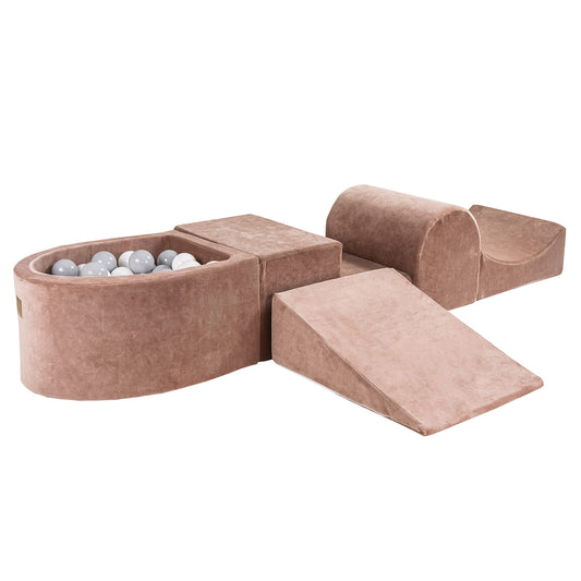 Playground Velvet με Μπαλοπισίνα Beige | Grey