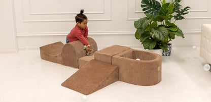 Playground Velvet με Μπαλοπισίνα Beige | Gold