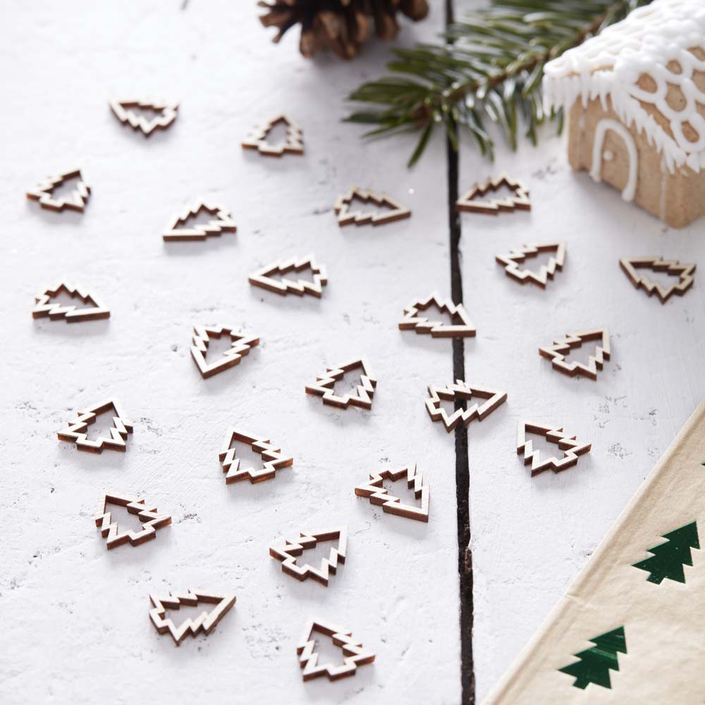 Ξύλινο Κονφετί "Christmas Trees"