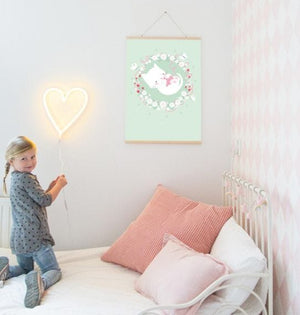 Διακόσμηση παιδικού δωματίου - αφίσα γατούλα για κοριτσίστικο δωμάτιο